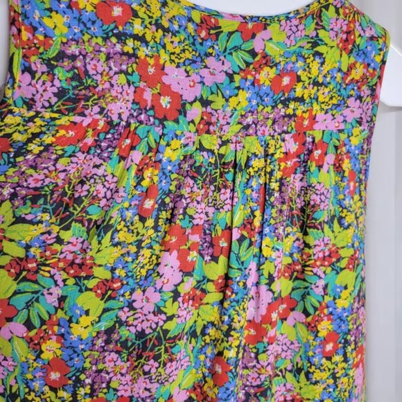 Rose & Rhyme Vibrant Floral Print w/ Rouching at Shoulders, L - Picture 7 of 7